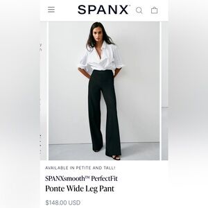 Spanx Perfect Fit Ponte Pant - wide leg,  size small